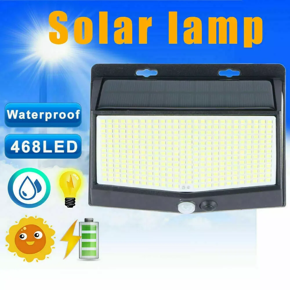 

468 LED Solar Light Outdoor Solar Lamp Powered Sunlight Waterproof PIR Motion Sensor Street Light for Garden Decoration