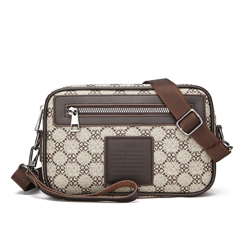 Bolso de hombro de cuero PU de alta calidad para hombre, Bolso pequeño a la moda para hombre, bolso de mano de día informal para hombre, bolso de mensajero