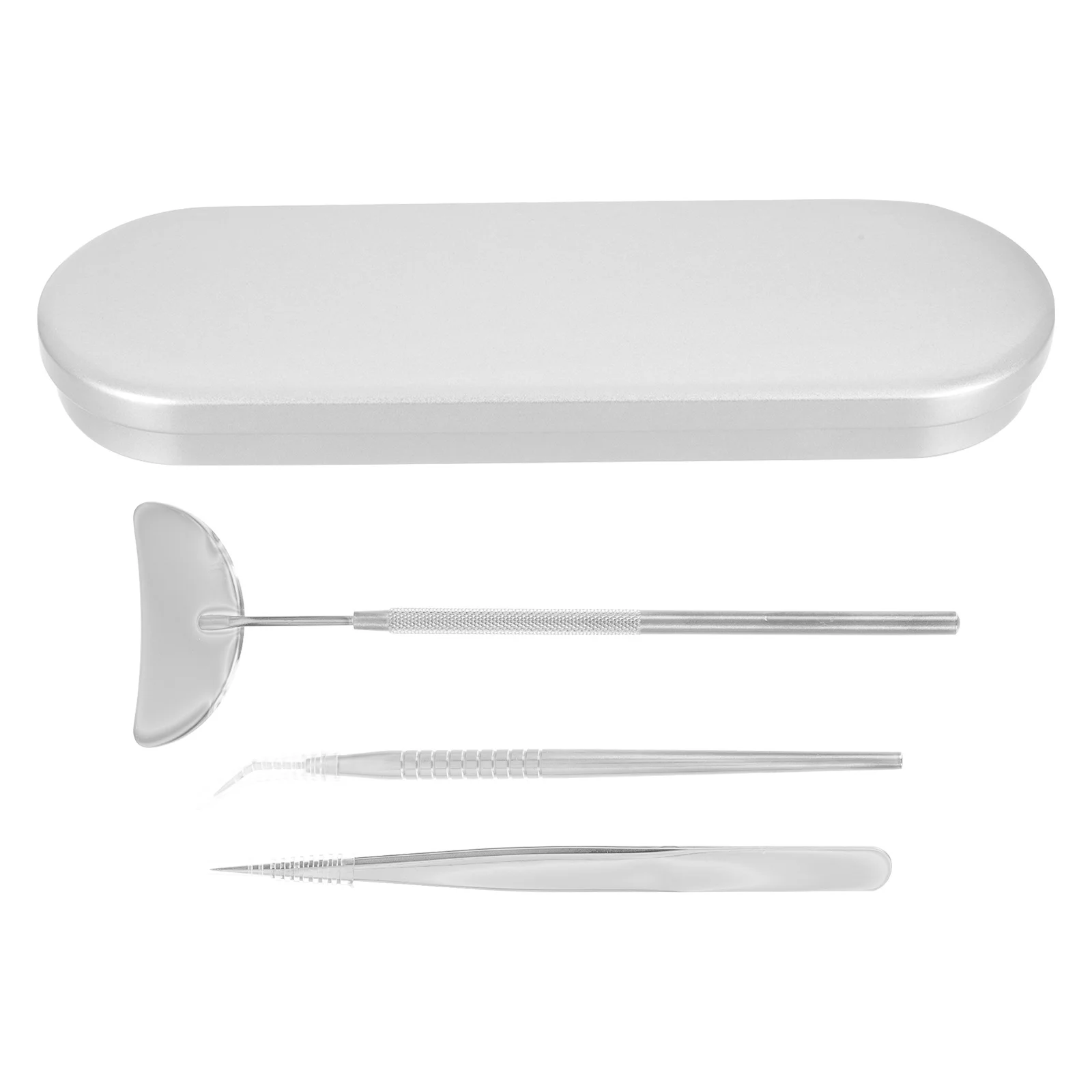 1 Juego de herramientas profesionales de belleza para pestañas, pinzas de extensión de artesanía fina, palo asistente de pestañas, espejo antirreflectante