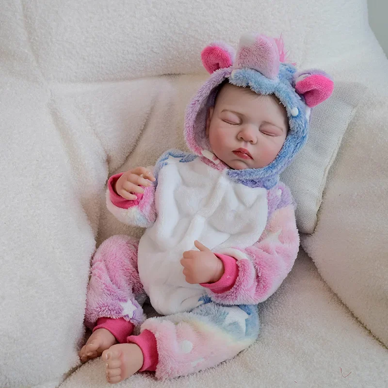 

48cm Silicone Reborn Doll Full Vinyl Girl Body Luca with Painted Hair
