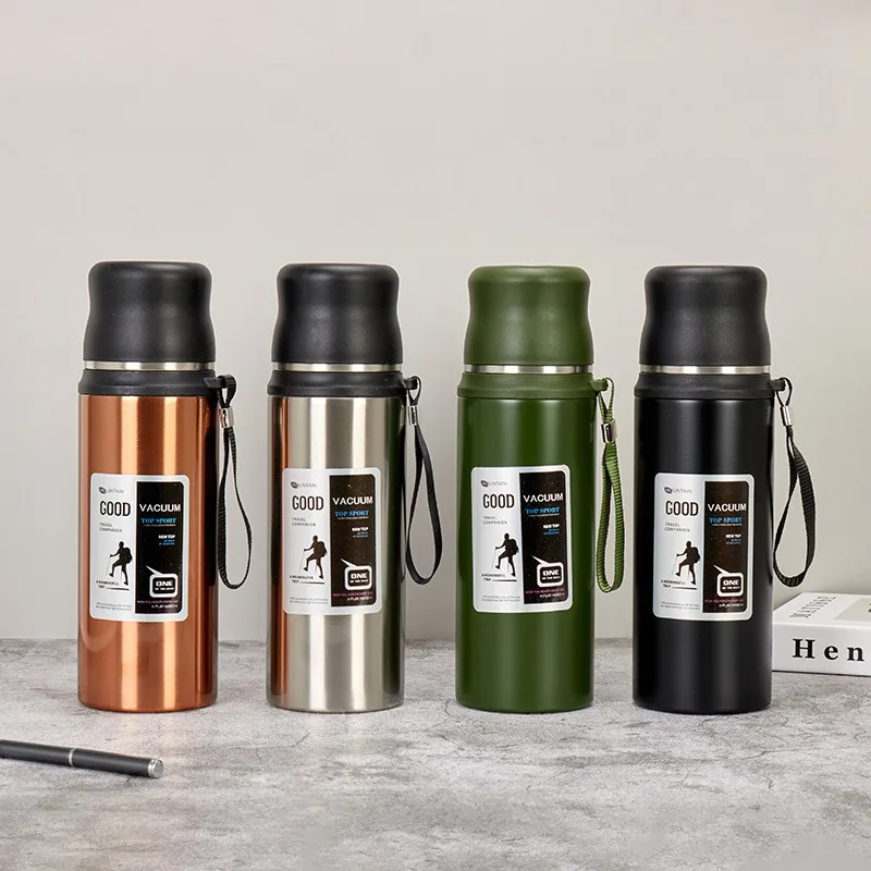 Stainless Steel Thermos Bottle Large Capacity Water Bottle Leakproof Coffee Vacuum Flask Outdoor Travel Portable Thermal Cup