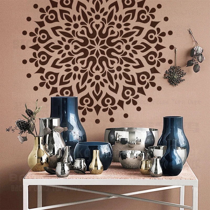 70cm - 110cm Stencil Wall For Painting Template Furniture Makers Decor Decorative To Big Giant Mandala Round Flower Lotus S282