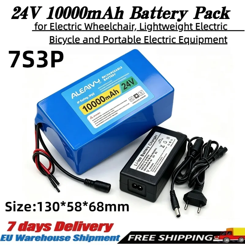 Brandneuer 7S3P 24V 10000mAh 18650 wiederaufladbarer Lithium-Akku, stabile Leistung und lange Lebensdauer, multifunktionaler Ersatzakku, geeignet für elektrische Rollstühle, leichte Elektrofahrräder