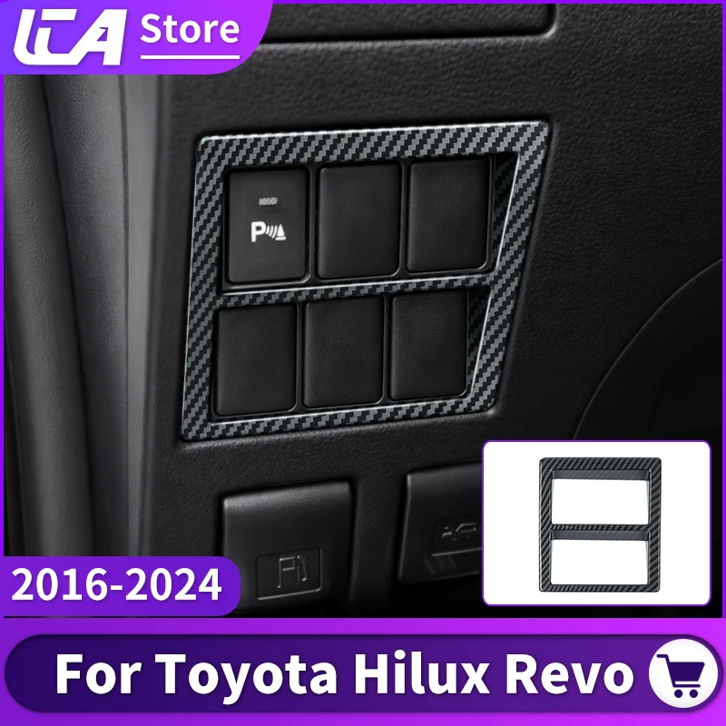 

Для Toyota Hilux Revo 2024-2016: Декоративная накладка на панель переключателей фар из АБС-пластика, защита интерьера, аксессуары для украшения.