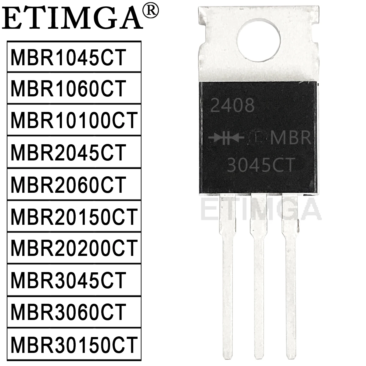 

10PCS/LOT Schottky Diod MBR3060CT MBR3045CT MBR30150CT MBR2060CT MBR2045CT MBR20200CT MBR20150CT MBR1060CT MBR1045CT MBR10100CT