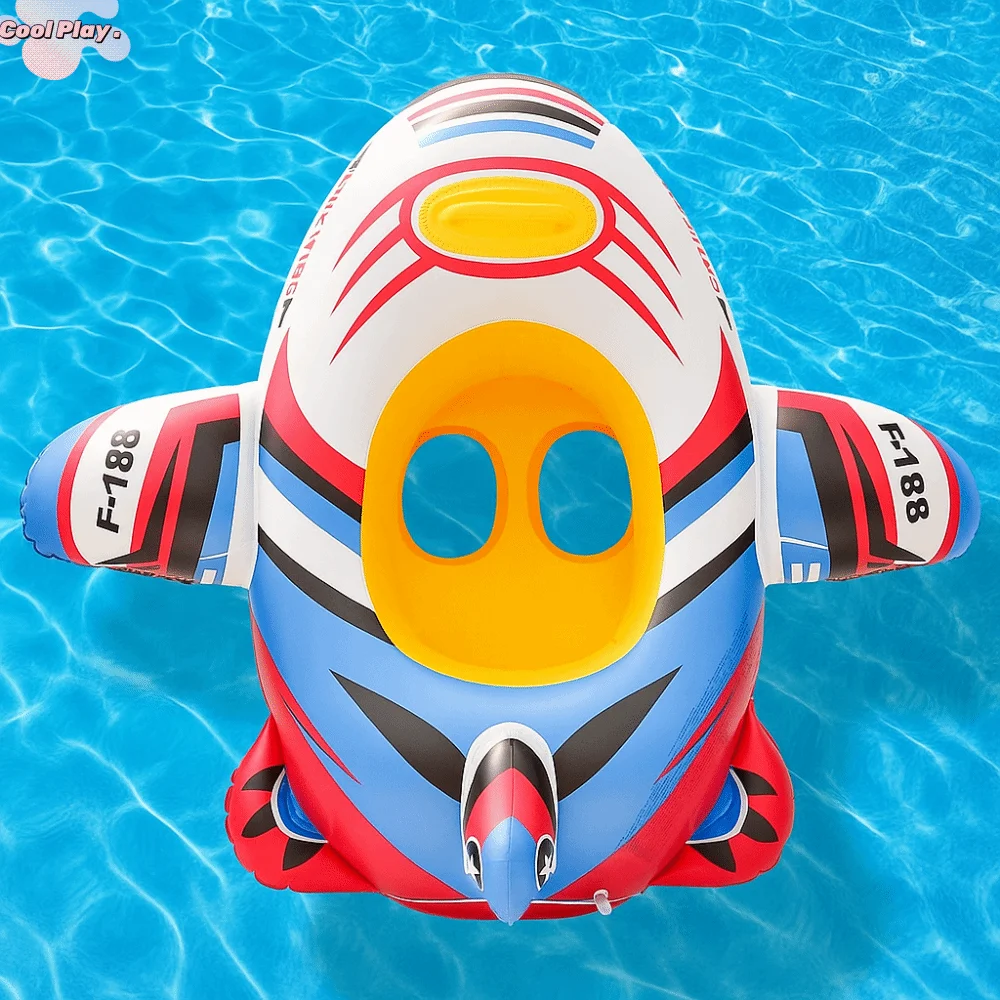 Vliegtuigen Vorm Baby Zwemmen Ring Opblaasbaar Opblaasbaar Speelgoed Zwemmen Cirkel Buis Ontwerp Drijvende Baby Zwemmen Vlotter Seat Strand