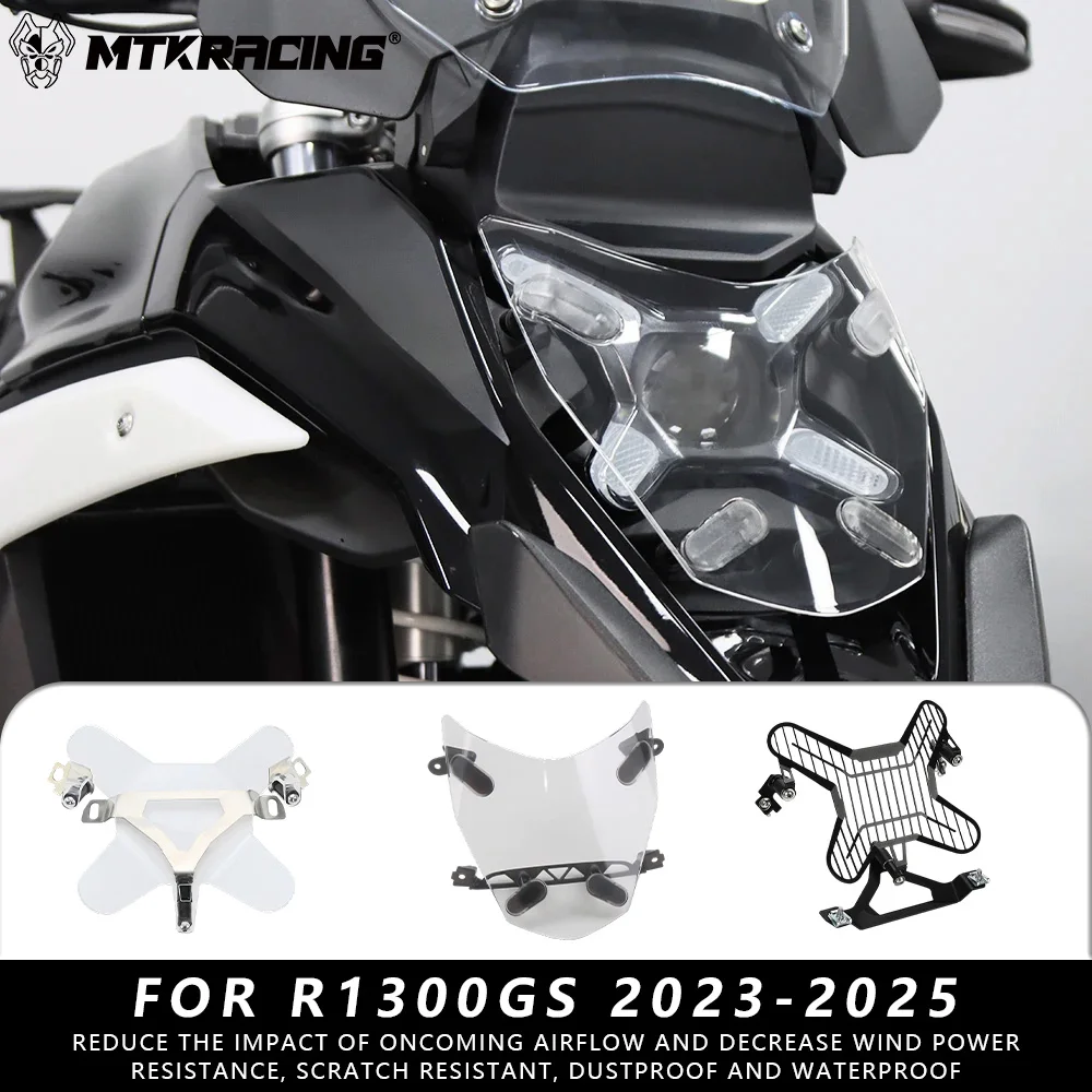 

MTKRACING for BMW R1300GS 2023-2025 Motorcycle Accessories Headlight Head Light Guard Protector Cover Protection Grill