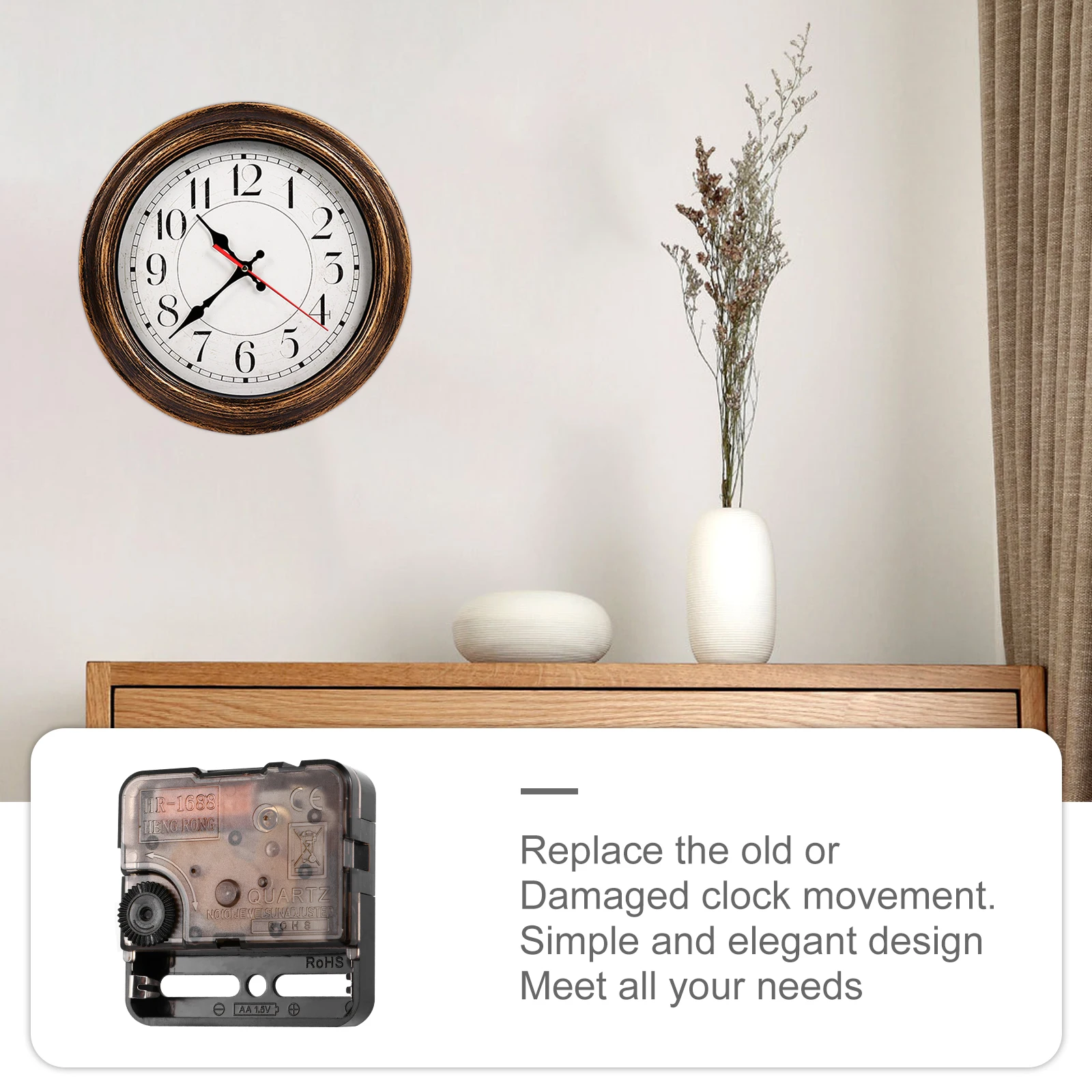 

Clock Movement Long Shaft Mechanism Replacement Parts Wall Silent Movements Small Clock Repair DIY Accessories Precision Timing