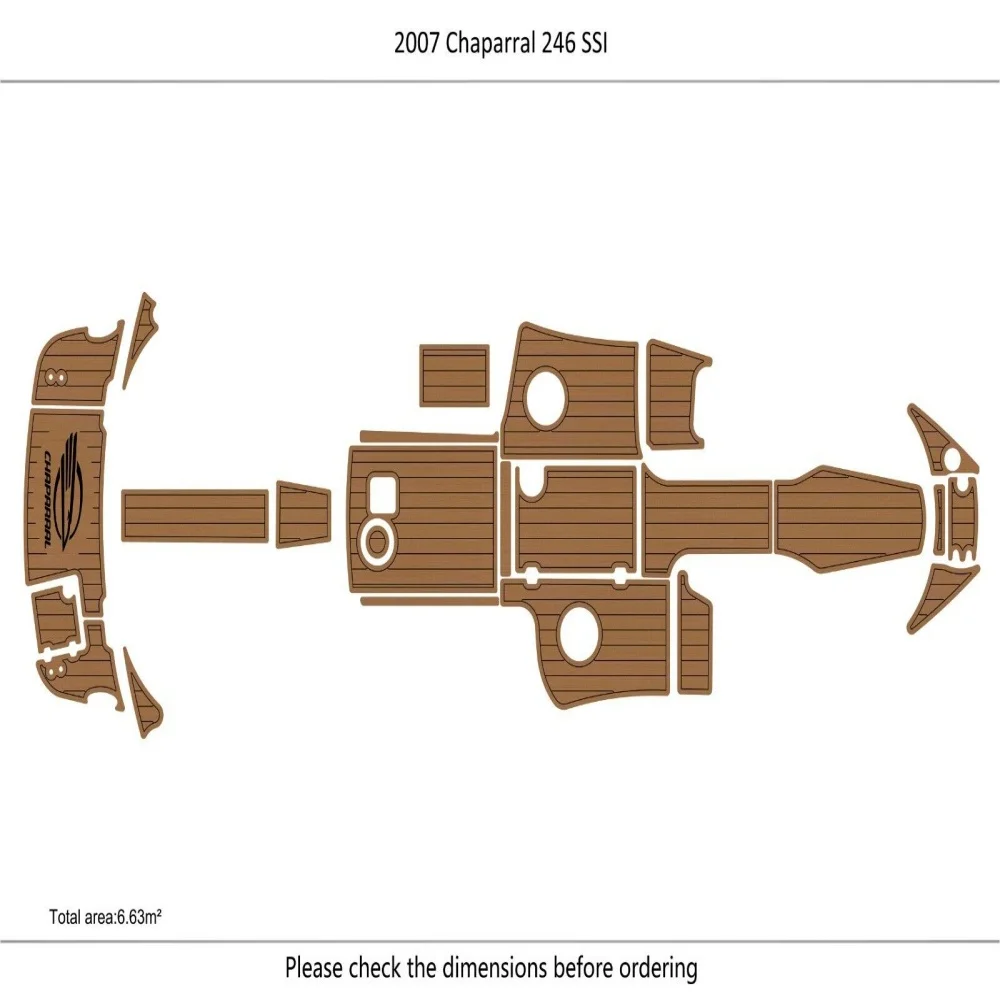 

2007 Chaparral 246 SSI cockpit & Swim Platform 1/4" 6mm EVA Teak deck floor SeaDek MarineMat Gatorstep Style Self Adhesive