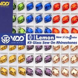 VDD Lemon Multiple Colors Top Quality K9 Glass Sew On Rhinestones Crystal FlatBack Sewing Stones For DIY Garment Decorations