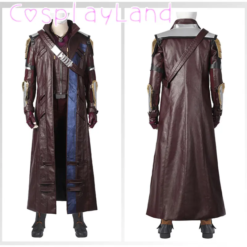 High Quality Halloween Carnival Love and Thunder Superhero Outfit Peter Quill Cosplay Costume Long Jacket Suit with Props