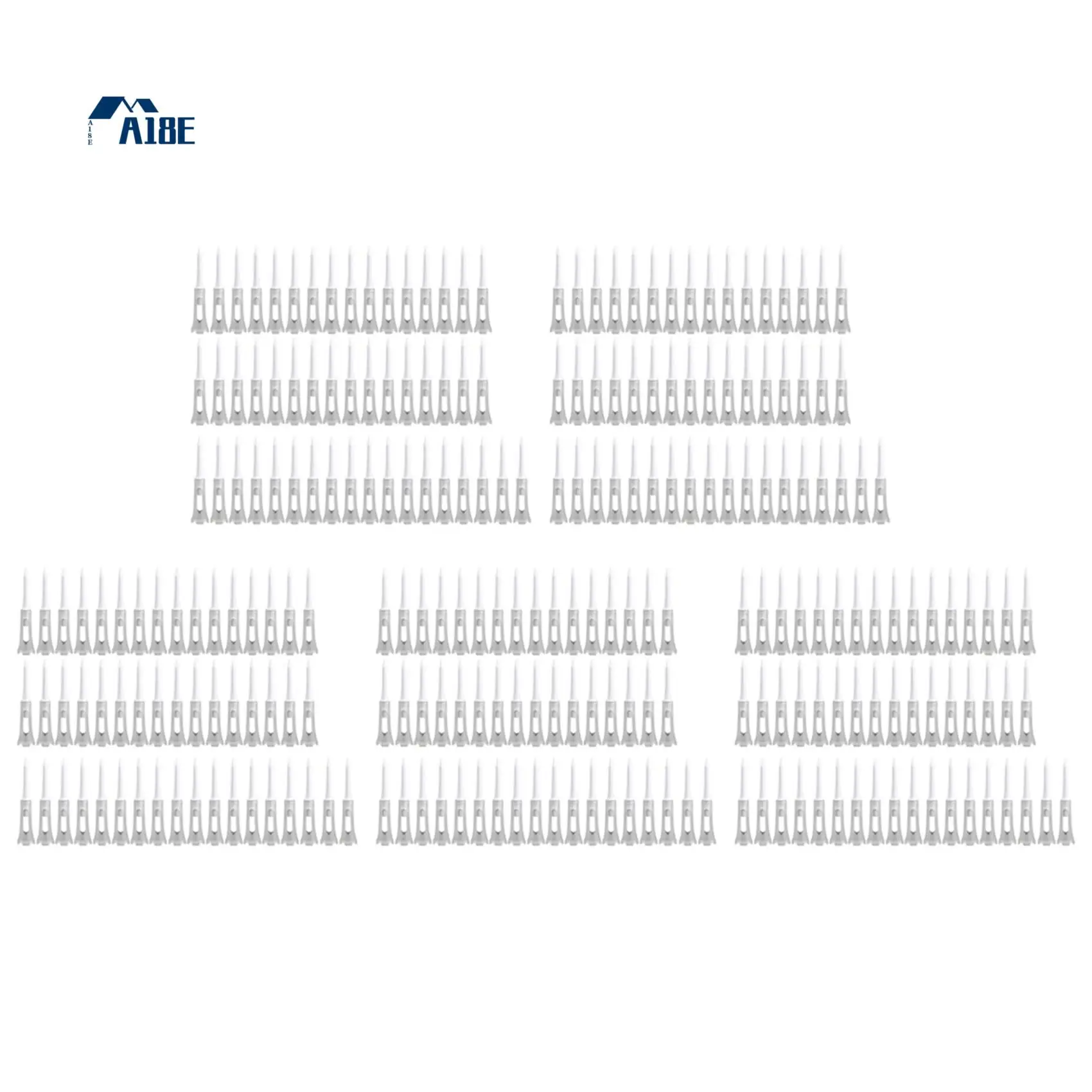 

A18E-250Pcs Golf Tee Double Layer Plastic Ball Tee Soft Low Resistance Golf Seat Golf Training Tool White