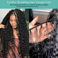 3 Pcs Ocean Wave Crochet Hair Deep Wave Crochet Hair Ocean Wave Braids Hair Synthetic Crochet Braiding Hair Extensions (20 Inch) 6