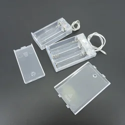 5pcs white Transparent 2/3 solt AA 3V 4.5V Battery Holder Box Case With Switch AA 2XAA 3XAA 2AA for led lights repair diy h