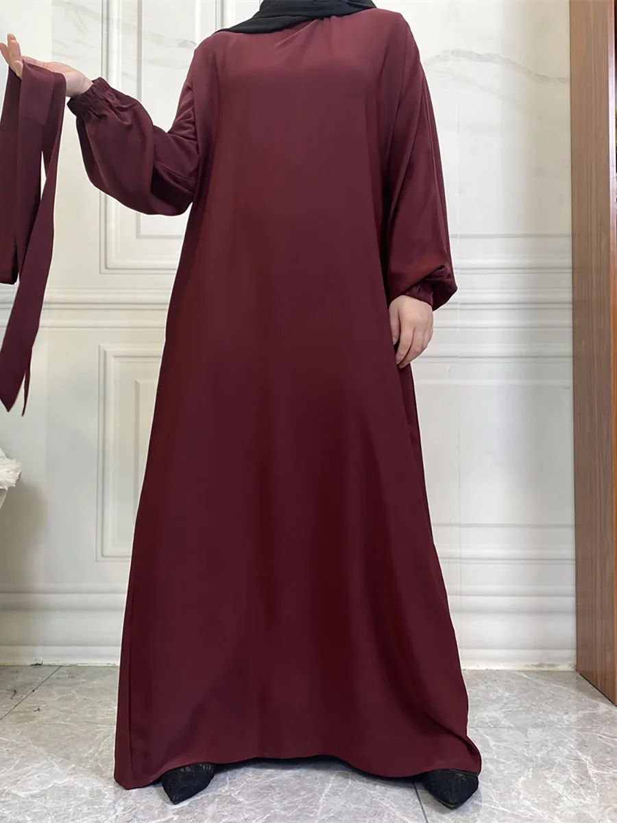 حار سيلي أسلوب بسيط فساتين مغربية قفطان تركيا بلون الخليج عبايات المرأة الإسلامية فستان طويل مسلم السعودية رداء رمضان 89