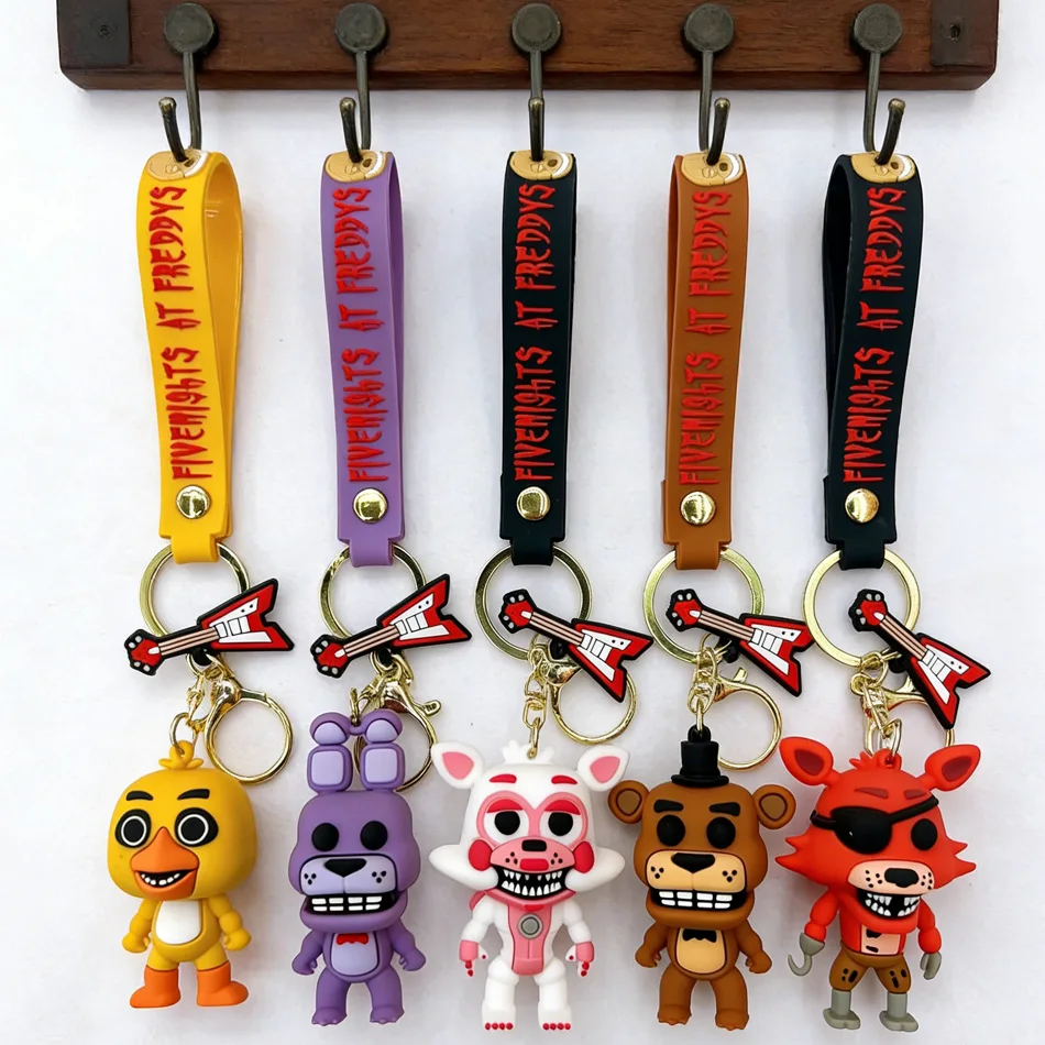 5 Figuras de Acción de Dibujos Animados de Five Nights at Freddy's, Muñeco de Peluche de Freddy Fazbear, Llavero de Five Nights at Freddy's, Regalo de Cumpleaños para Niños