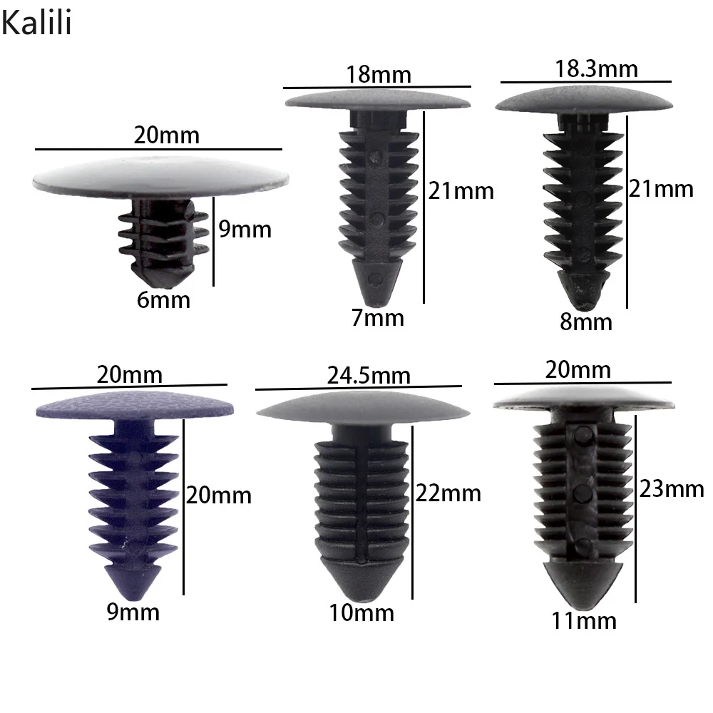Trim Panel Clip 5mm 6mm 7mm 8mm 9mm 10mm 11mm Hole Car Moulding Clip Plastic Screw Fasteners Auto Roof Tailgate Lining Rivet