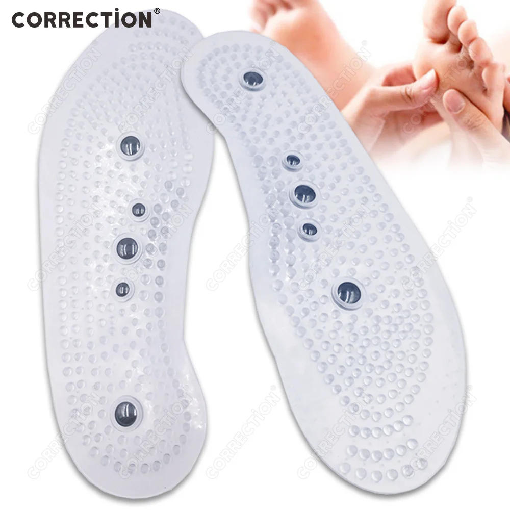 

Магнитные акупрессурные массажные стельки из силикона для похудения, терапии стоп, снятия боли, медицинские, унисекс, для обуви