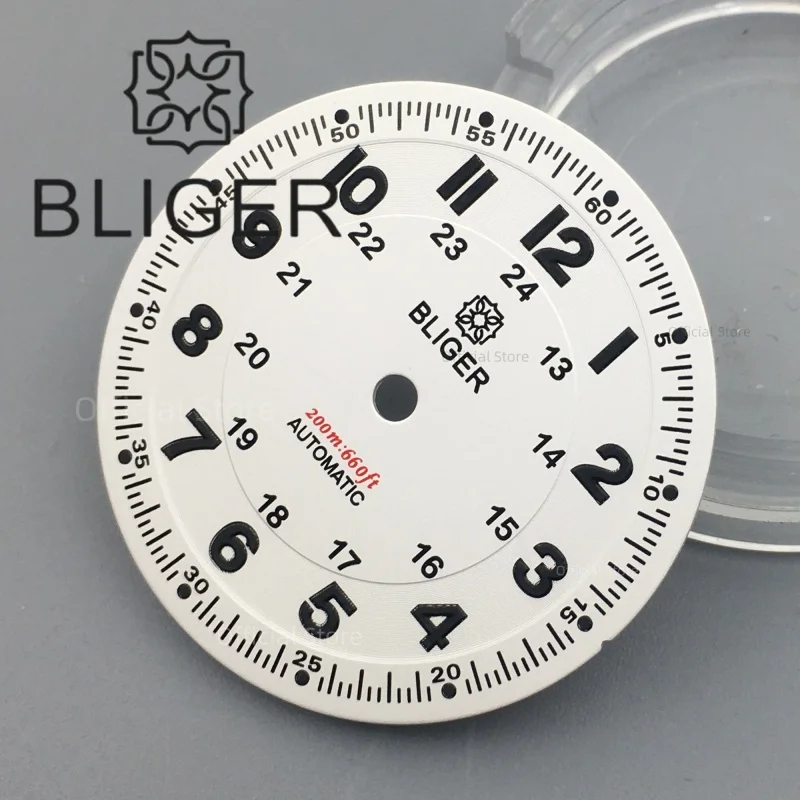 BLIGER 29 مللي متر المجال الطيار ساعة الطلب الأيدي مجموعة أسود أزرق أبيض الوجه صالح NH34NH35 ETA2824 PT5000 حركة تعديل أجزاء الساعة