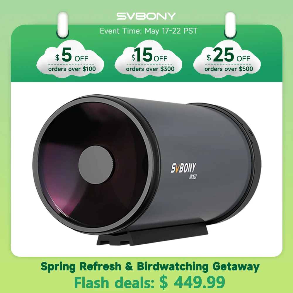 

Svbony MK127 Maksutov Cassegrain Telescope OTA 127mm f/11.8 Portable Grab-and-Go Design for Lunar Planetary Nebula Observation