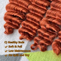 Mèches de cheveux humains vierges bruts vietnamiens 100% naturels, couleur orange, 15A Ginger Deep Wave, 1/3/4 pièces d'extensions, 100 grammes/1 mèche. 5