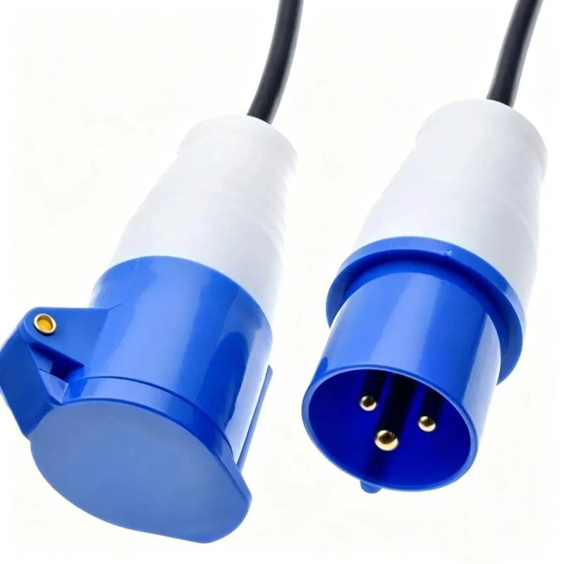 32A Industrial Male Female Power Plug Socket Three-Core Shockproof Durable for Workshop Factory Outdoor Construction Use