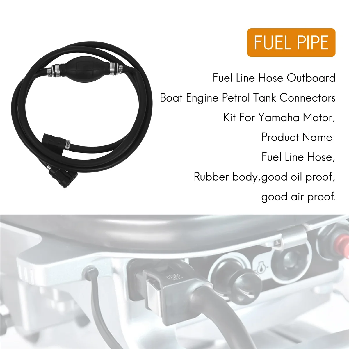 Fuel Line Hose Outboard Boat Engine Petrol Tank Connectors Kit For Motor