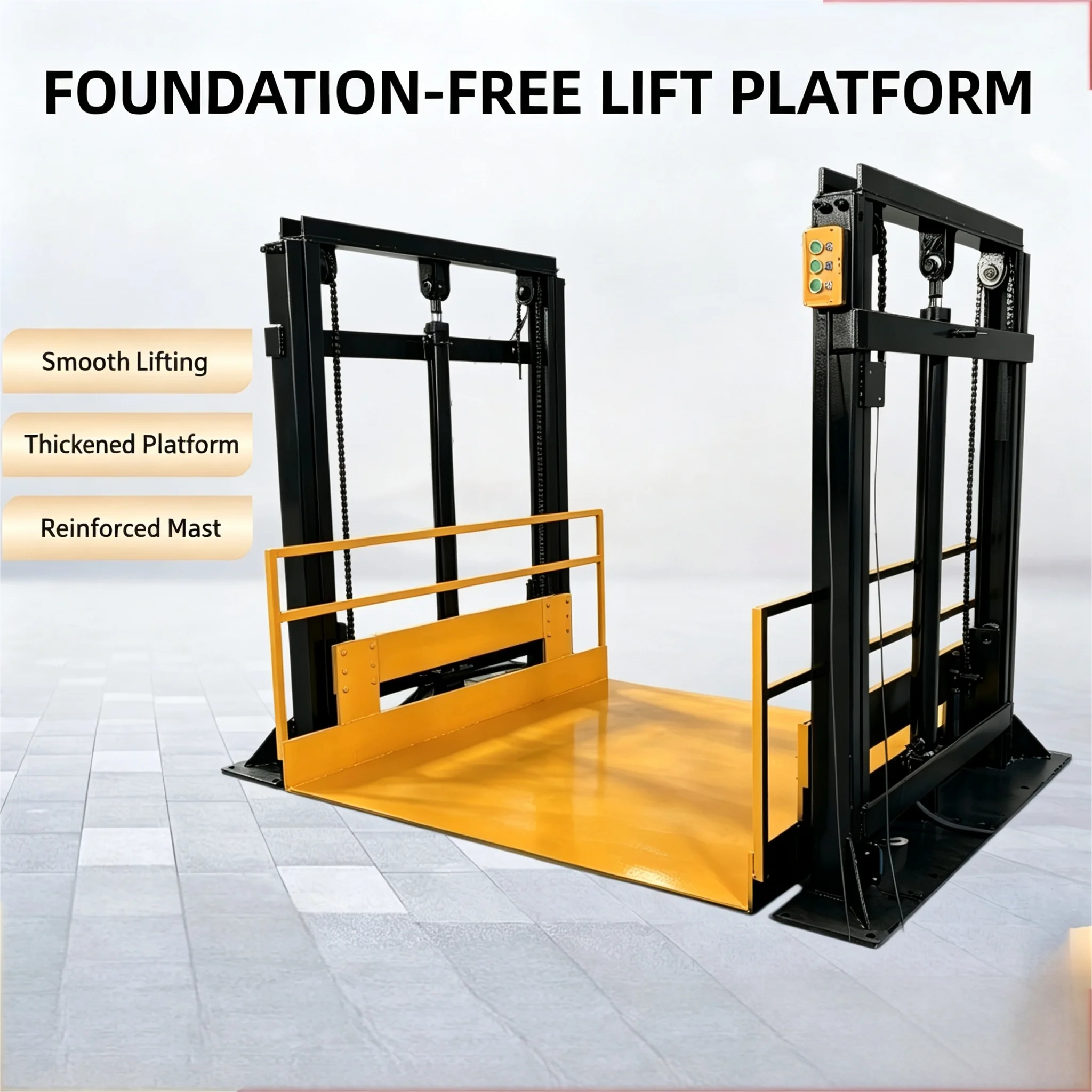 Warehouse Dock Hydraulic Loading Lift No Pit Installation for Container Goods Unloading Transfer