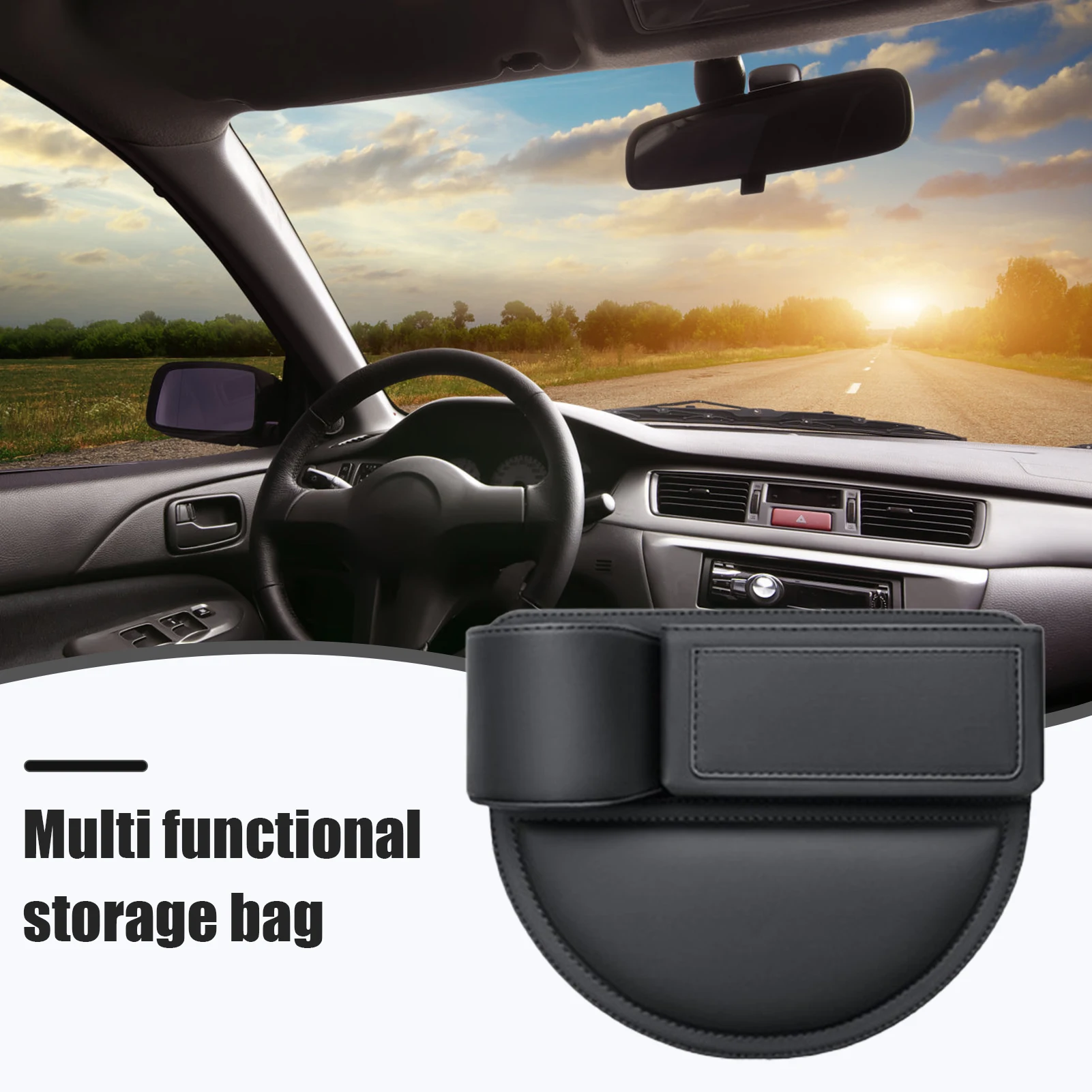 Auto Seat Crevice Storage Box Waterproof and Anti-Scratch Bag Suitable for Cell Phones Sunglasses