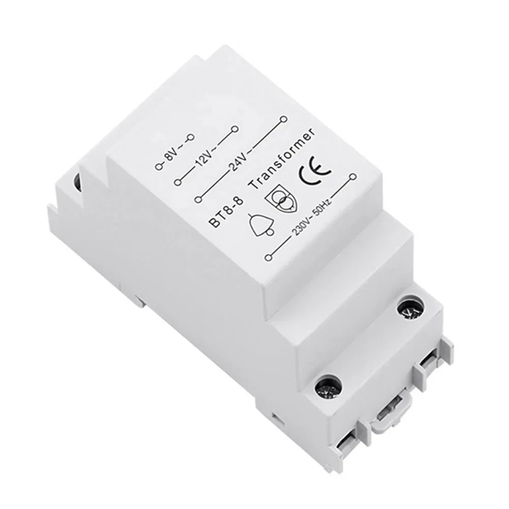 Doorbell Transformer 8V 12V 24V Din Rail Mounted 230V AC White Inputs Bell Transformer for Ring Door Bell