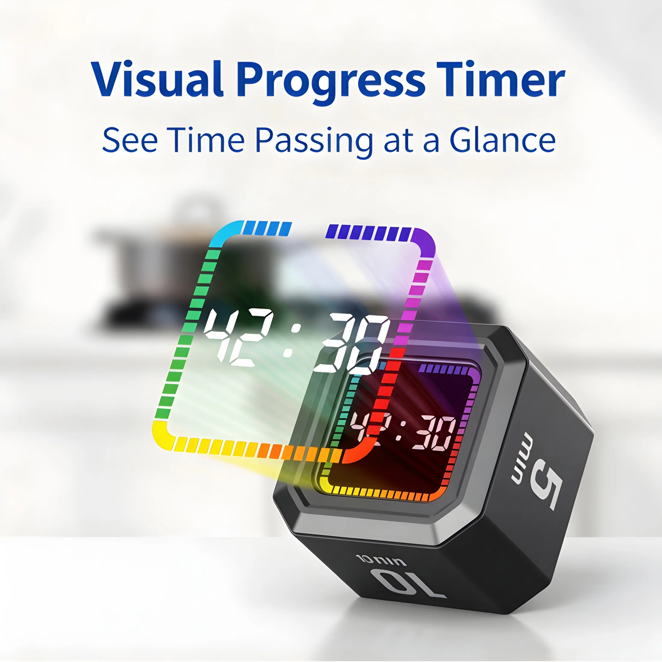 Gravity Flip Timer Cube Visual Countdown Timer with 5/10/25/45 Min Presets Custom Silent Magnetic Study Productivity Timer