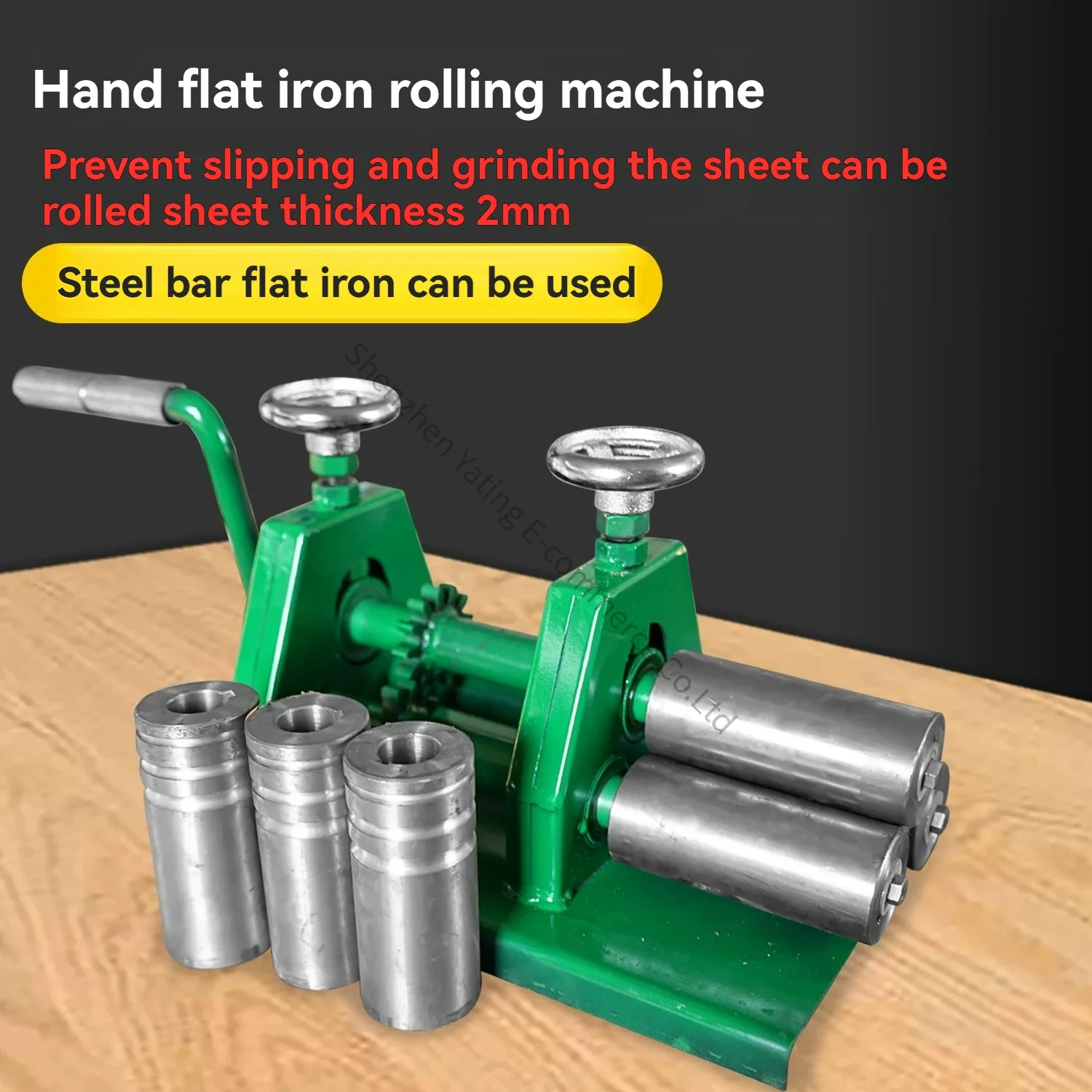 Flat Iron Rolling Machine Manual Steel Bar Rolling Machine Stainless Steel Plate Rolling Machine Reel  Hand Crank