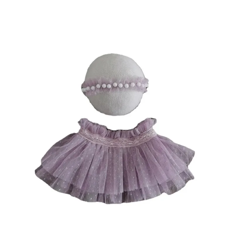 Newborn Baby Girls Photography Clothing Headband+tutu Shirt Multi-colors Studio Shooting Accessories