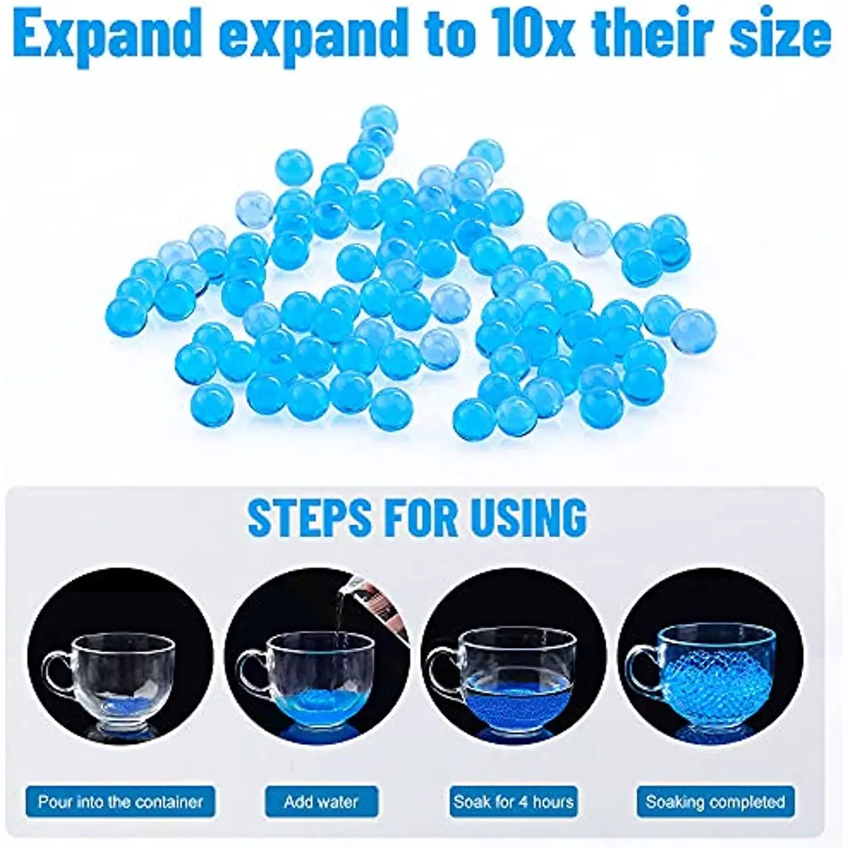 Water Ball Beads Refill Ammo Gel Ball Bullets Made for Non-Toxic Water Pearl shaped Crystal Compatible with Toy 7-8mm Home Decor