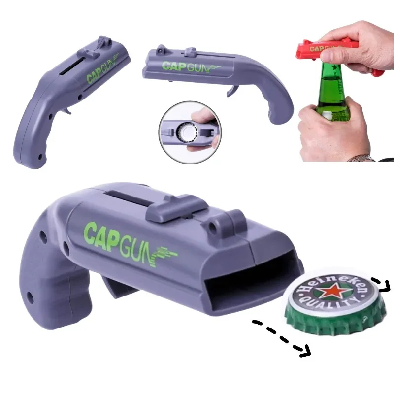 Cap Gun Beer Bottle Opener Portable Beverage Drinking Opening Gun Cap Launcher Kitchen Party Supply Bar Tool Kitchen Accessories