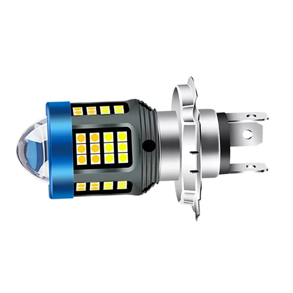 H4 LED المصابيح الأمامية للدراجات النارية الأبيض عالية منخفضة شعاع العارض عدسة الضباب مصباح سكوتر دراجة نارية كشافات