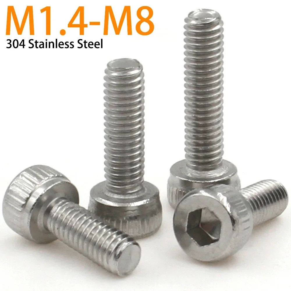 5-50Pcs M1.4 M1.6 M2 M2.5 M3 M4 M5 M6 M8 DIN912 304 A2-70 Stainless Steel Hexagon Hex Socket Head Cap Allen Bolt Screw L=2-80mm