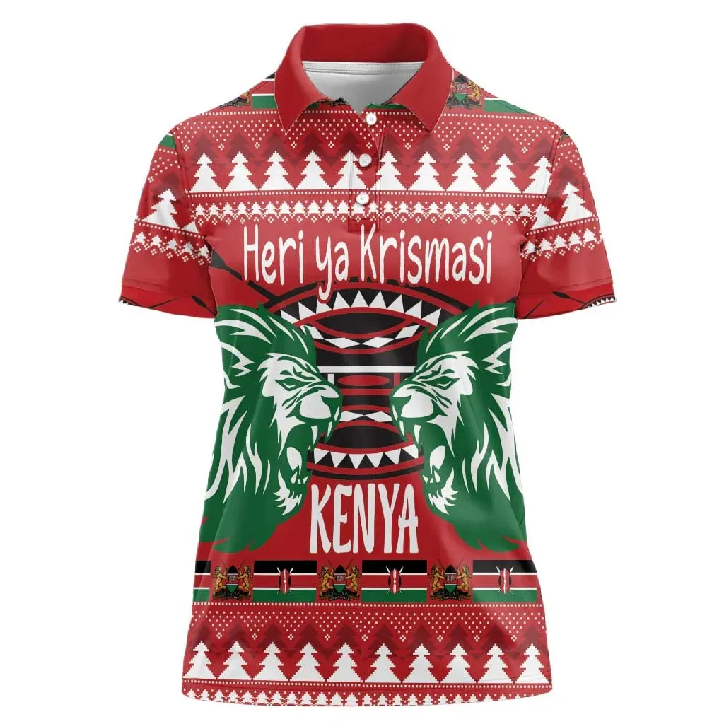 Women Kenya Polo Top African Culture Print Short Sleeve Turn Down Collar Casual Outdoor Travel Fan Shirt Top Modern