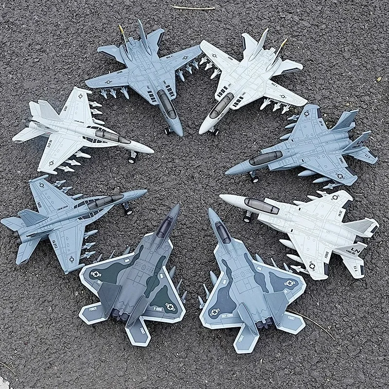 Simulated Alloy Aircraft Aviation F14/F15/F18/F22 Fighter Model Sound And Light Aircraft Jet Ornament Birthday Gift