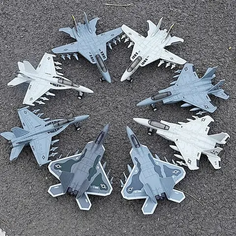 Simulated Alloy Aircraft Aviation F14/F15/F18/F22 Fighter Model Sound And Light Aircraft Jet Ornament Birthday Gift