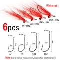 6pcs White Red