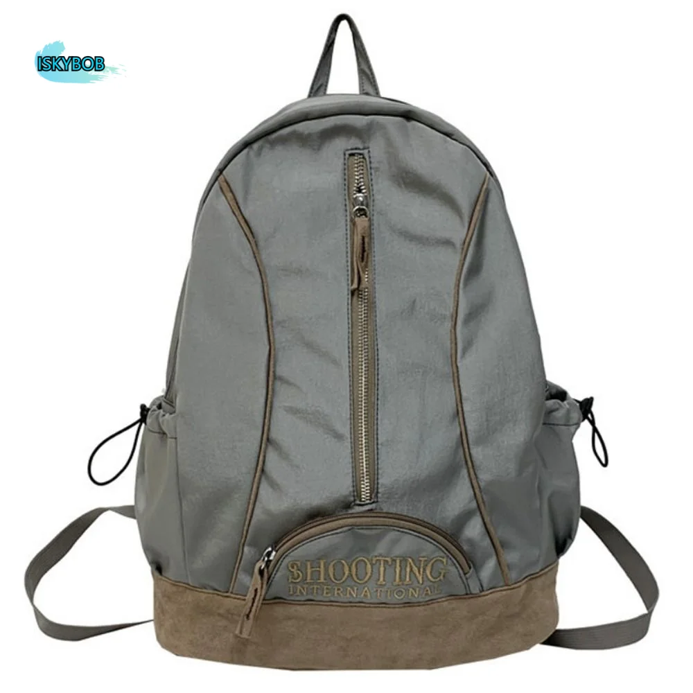 

Fashion Embroidery Trendy Ins Backpack Polyester Multi-pocket Casual Schoolbags Mochila Harajuku School Bags Travel Daily