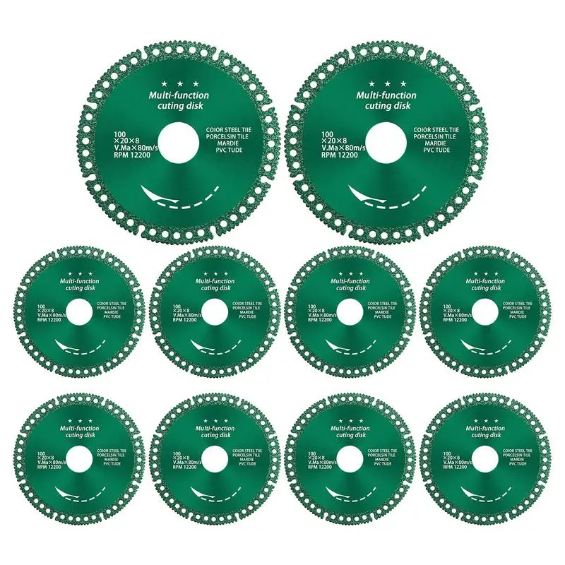 Indestructible Disc For Angle Grinder 10Pcs Composite Multifunctional Grinder Cutters 4 Inch Cutting Discs Saw Cutter For Smooth