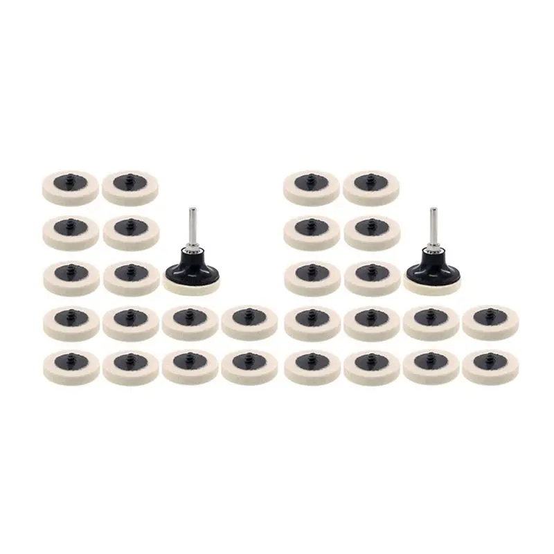 

A84X-32Pcs 2 Inch Fabric Disc Polishing Buffing Pads Wheels Disc Holder With 1/4 Inch Shank For Cleaning Polishing Sanding