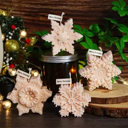 3D Snowflake Christmas Candle Silicone Mold DIY Aromatherapy Gypsum Soap Drip Glue Home Decor Holiday Party Birthday Gift