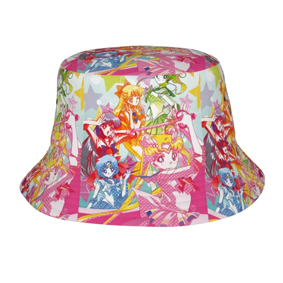 

Custom S-Sailors M-Moons Cartoon Bucket Hats Women Men Cartroon Outdoor Sun Summer Fisherman Cap