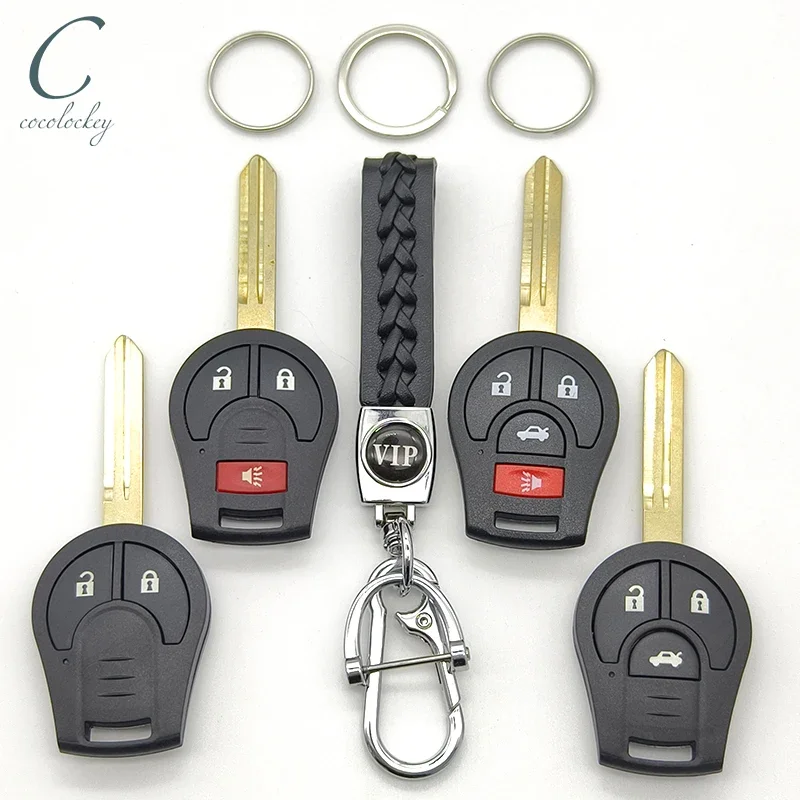 Cocolockey 2 3 4Buttons Key Shell Fob for Nissan Cube Rogue Juke Micra K13 Versa  NV200 Remote Keys Housing Car Accessories