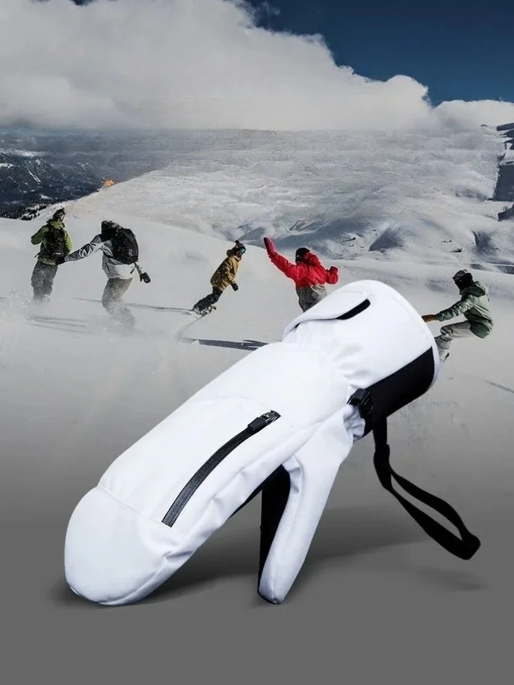 

Лыжные перчатки для сноуборда, плетеные водонепроницаемые теплые перчатки с сенсорным экраном и пятью пальцами