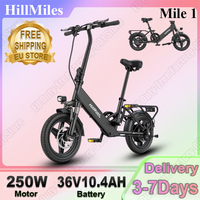 Electric Bicycle 250W Motor 36V10.4AH Lithium Battery Adult Commuting E-bike 14In Fat Tire Travel Riding HillMiles Electric Bike