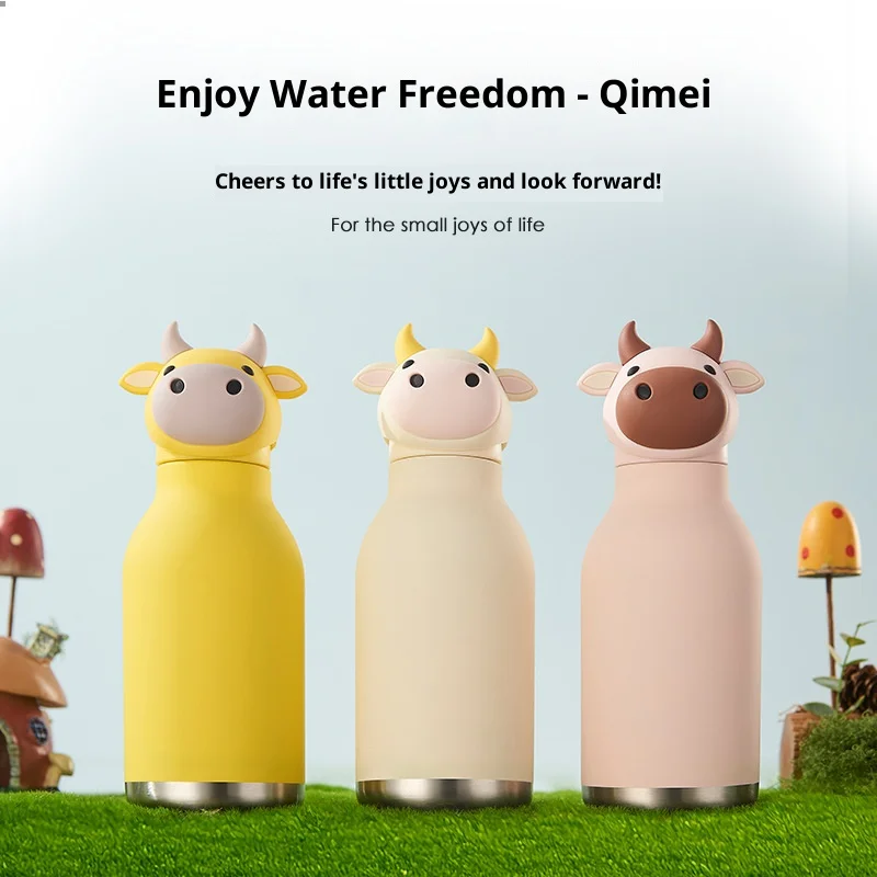 

Лидер продаж, креативные фигурки, изолированные чашки, изолированные чашки для воды с мультяшной головой животного, детские вакуумные портативные спортивные чашки для воды